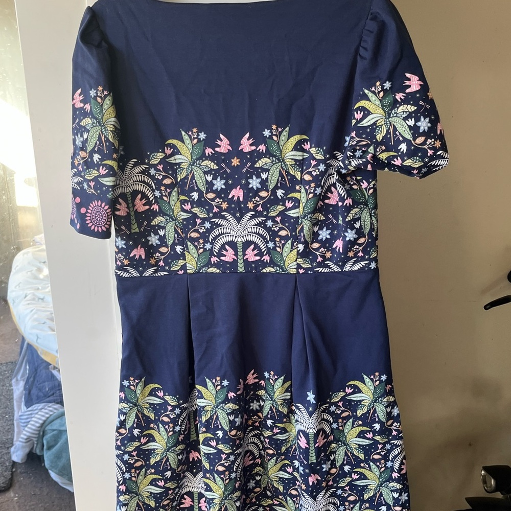 Boden floral dress navy blue size uk10 us large - Picture 4 of 5